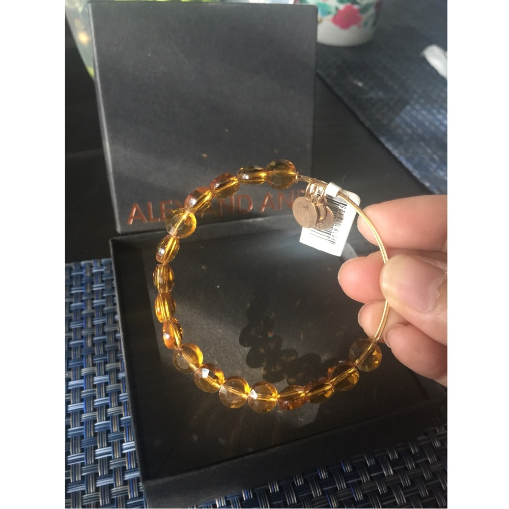 NWT, Alex and Ani, Dark Topaz Luxe bracelet